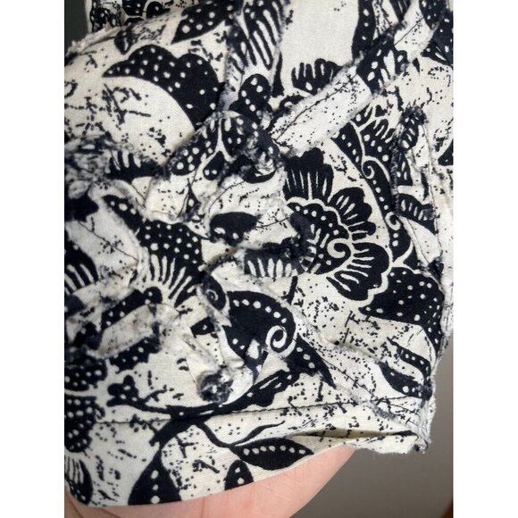 Retro Floral Jacket L Black Textured Abstract Artsy Funky Chic Edgy Classic Chic - Picture 3 of 13